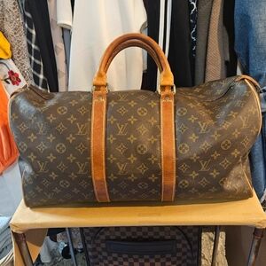 Louis Vuitton Brown Monogram Keepall-50 Travel Duffle